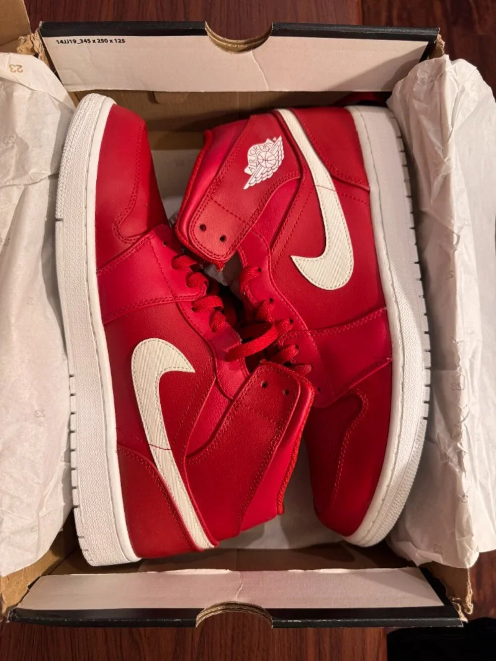 Nike Air Jordan 1 Mid Gym Red White - Size 13